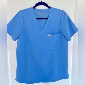 Figs catarina scrub top, ceil blue